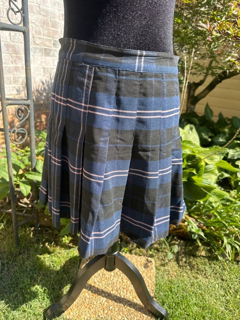 Love Tree Plaid Pleated Mini Skirt Schoolgirl Tartan Y2K Preppy Britney Separs L